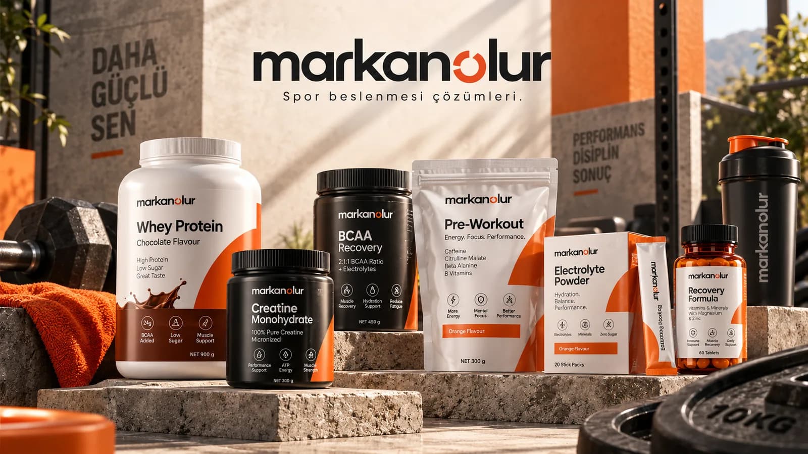 Fason sporcu besinleri üretimi: whey protein, kreatin, BCAA, pre-workout ve elektrolit ürünleri